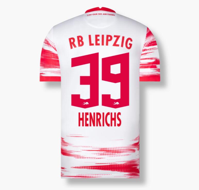 2021/22 RB Leipzig Home Kit Soccer Jersey HENRICHS 39 printing